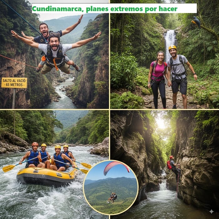 Planes extremos en pareja y deportes de aventura en Cundinamarca
